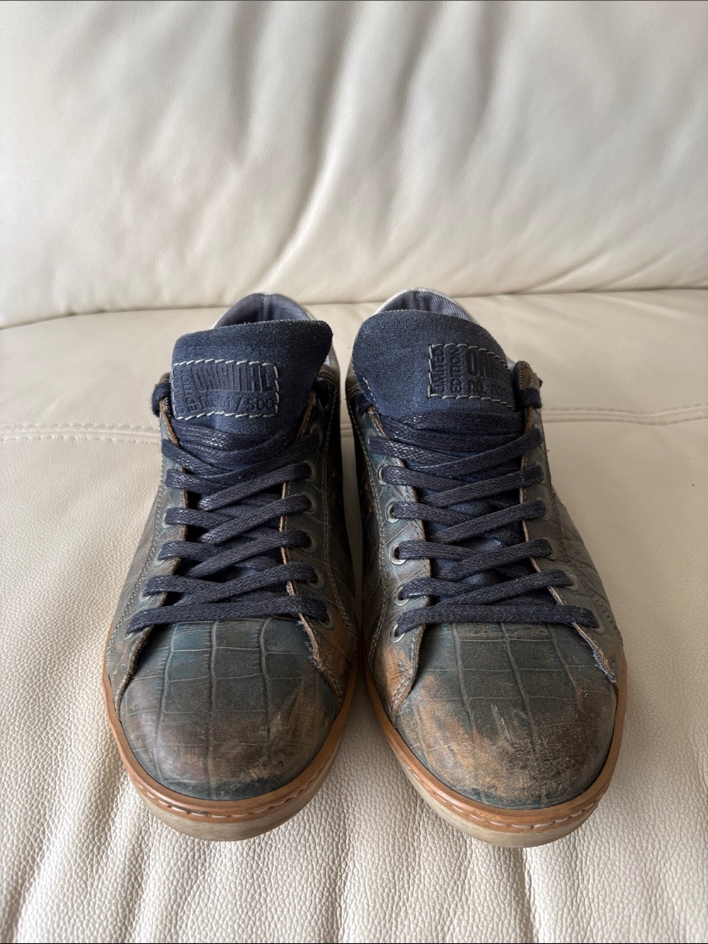 Steve Madden Men's Low-Top Sneakers in Dark Blue and Brown